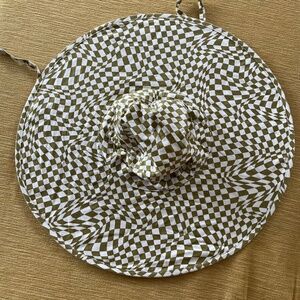 BAGGU Trippy Checker Moss Packable Sun Hat Organic Cotton with Pouch